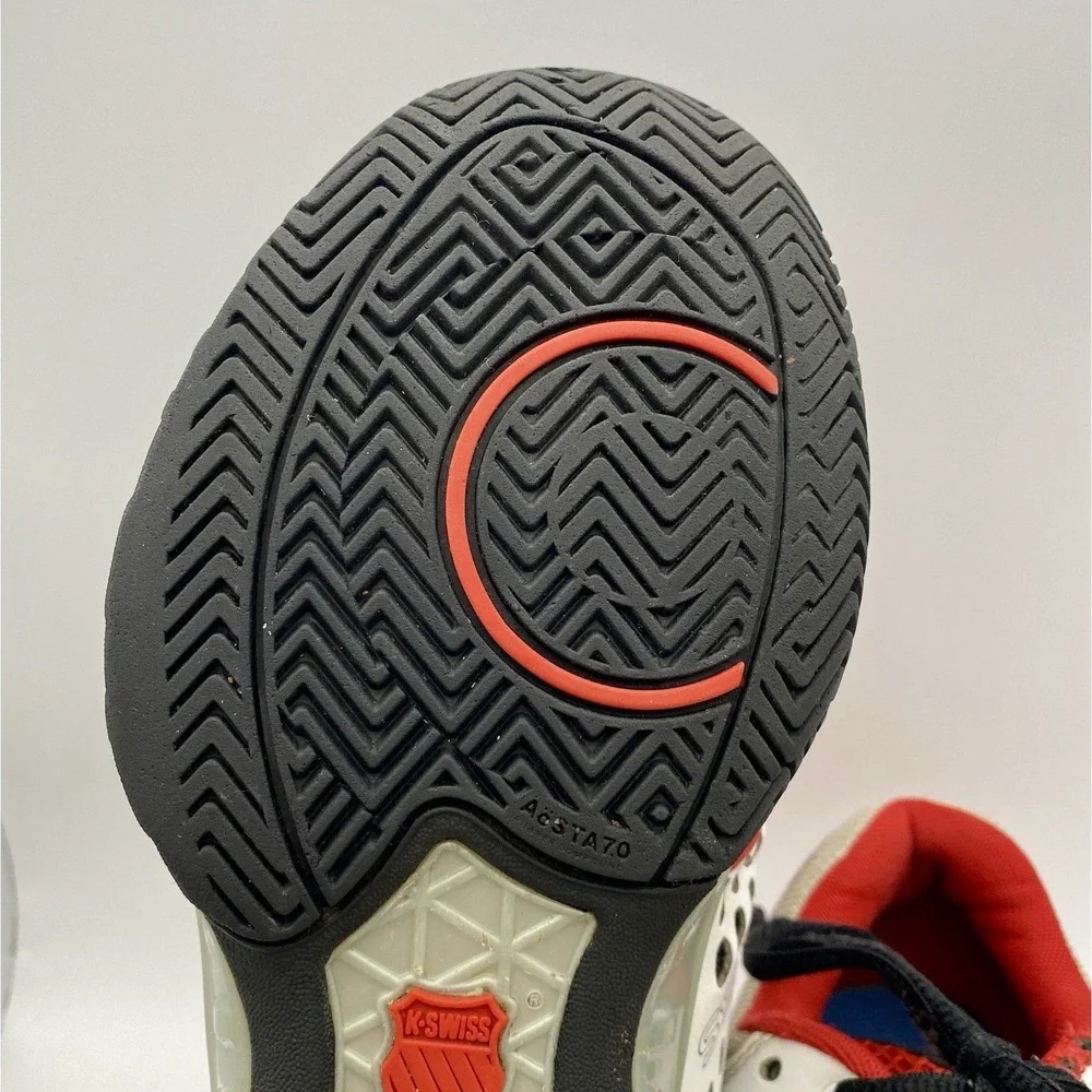 K-Swiss Men's Varsity Low Tennis Shoes - Red, White, Black Size 5‎ *